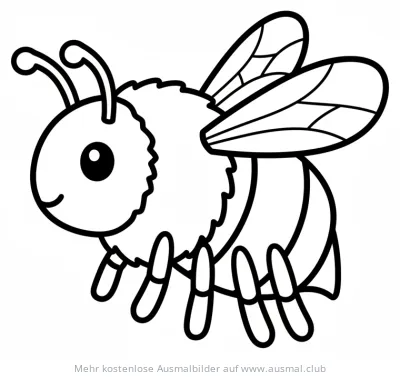 Niedliche Hummel Ausmalbild im Comic-Stil