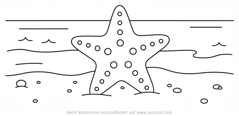Seestern am Strand Ausmalbild