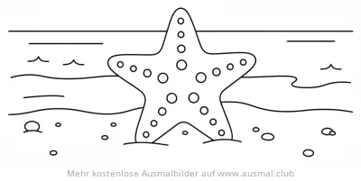 Seestern am Strand Ausmalbild