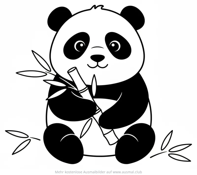 Panda mit Bambus Ausmalbild