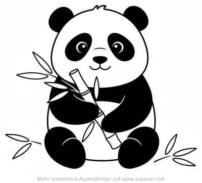 Panda mit Bambus Ausmalbild