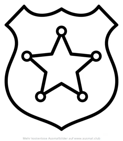 Sheriff Stern auf Abzeichen Ausmalbild