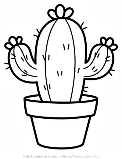 Kaktus im Topf Ausmalbild