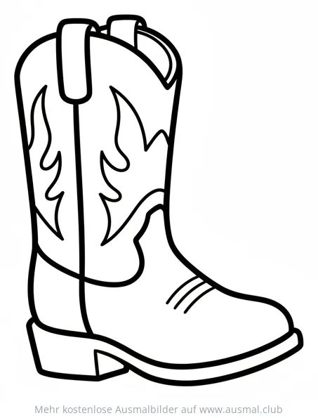 Cowboystiefel Ausmalbild mit Muster