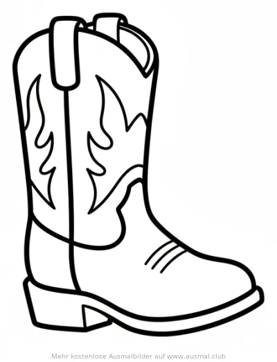 Cowboystiefel Ausmalbild mit Muster