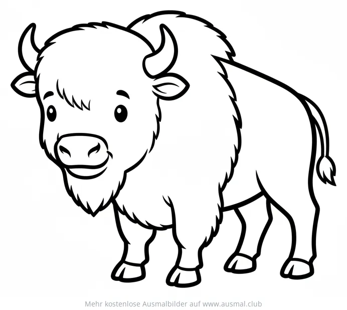 Bison Ausmalbild im Comic-Stil