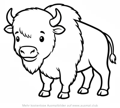 Bison Ausmalbild im Comic-Stil