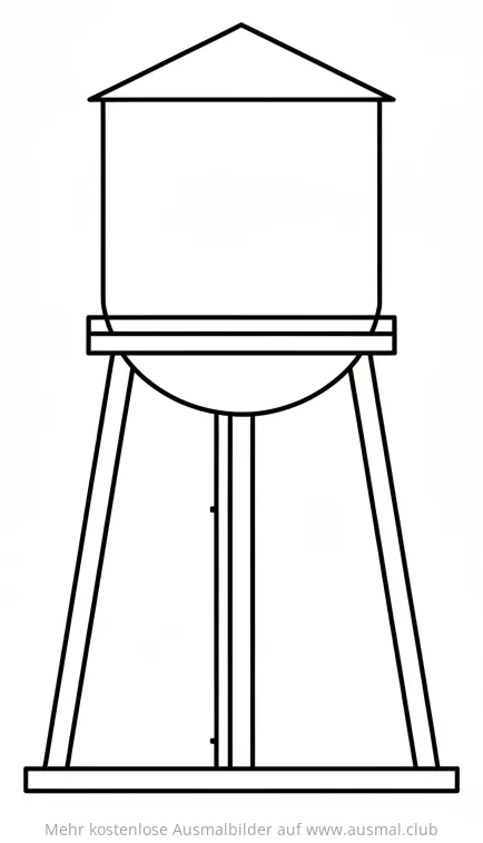 Wasserturm Ausmalbild im Wilden Westen