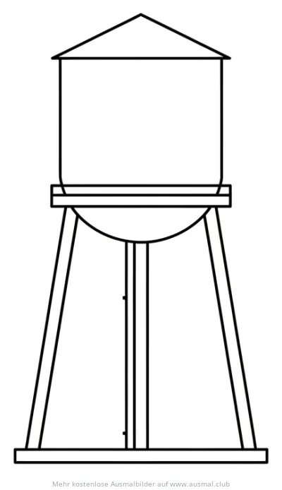 Wasserturm Ausmalbild im Wilden Westen