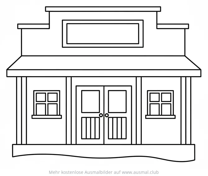 Saloon Gebäude Ausmalbild