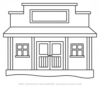 Saloon Gebäude Ausmalbild