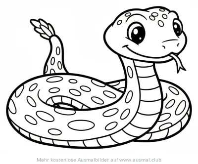 Freundliche Klapperschlange Ausmalbild mit Punkten