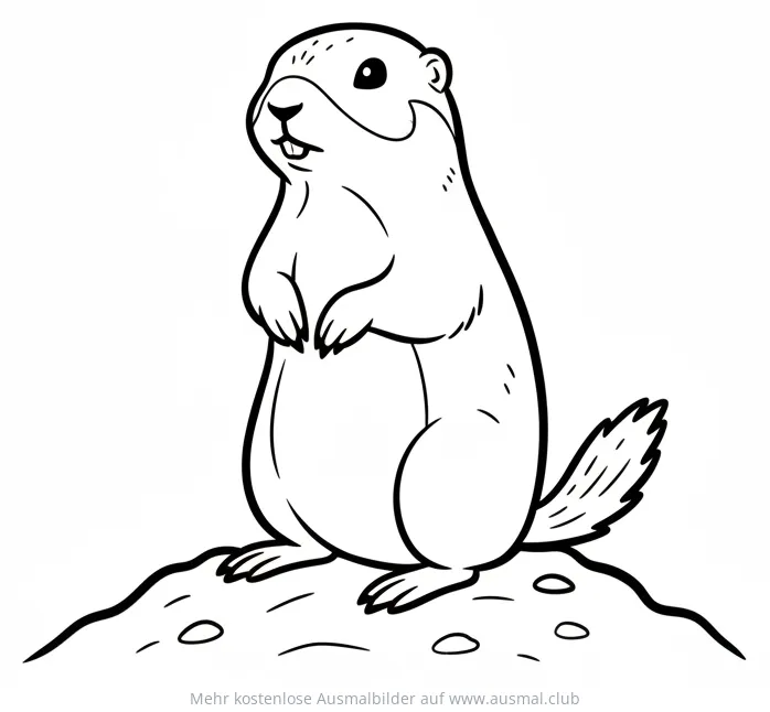 Präriehund Ausmalbild auf Hügel