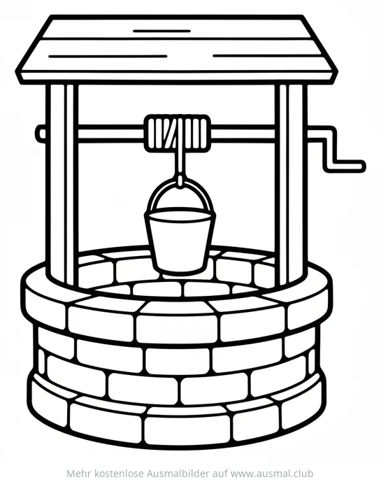 Wasserbrunnen Ausmalbild im Wilden Westen Stil
