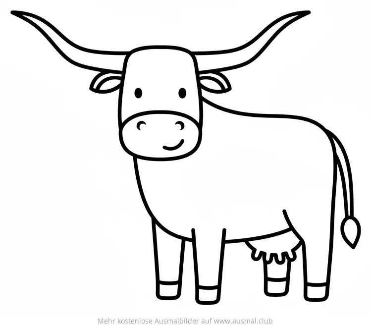 Longhorn Kuh Ausmalbild