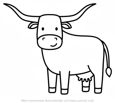 Longhorn Kuh Ausmalbild
