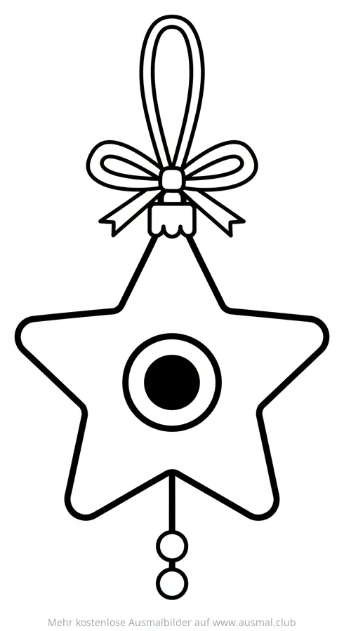 Stern Ausmalbild als Weihnachtsbaumschmuck