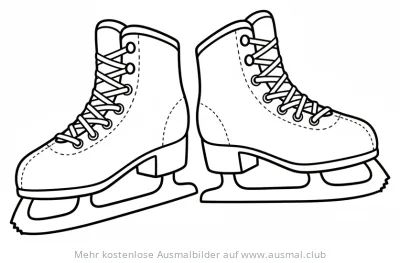 Schlittschuhe Ausmalbild im Winter