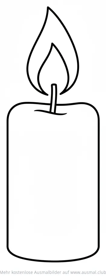 Kerze Ausmalbild mit Flamme