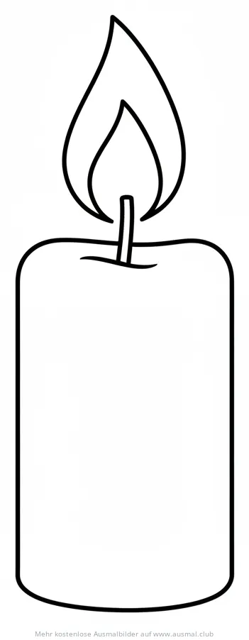 Kerze Ausmalbild mit Flamme