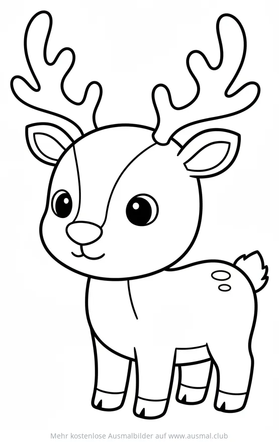 Freundliches Rentier Ausmalbild im Comic-Stil