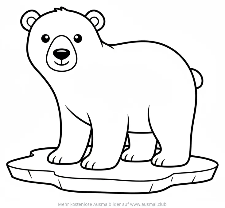 Eisbär auf Eisscholle Ausmalbild