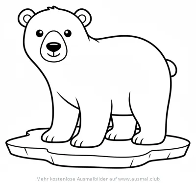 Eisbär auf Eisscholle Ausmalbild