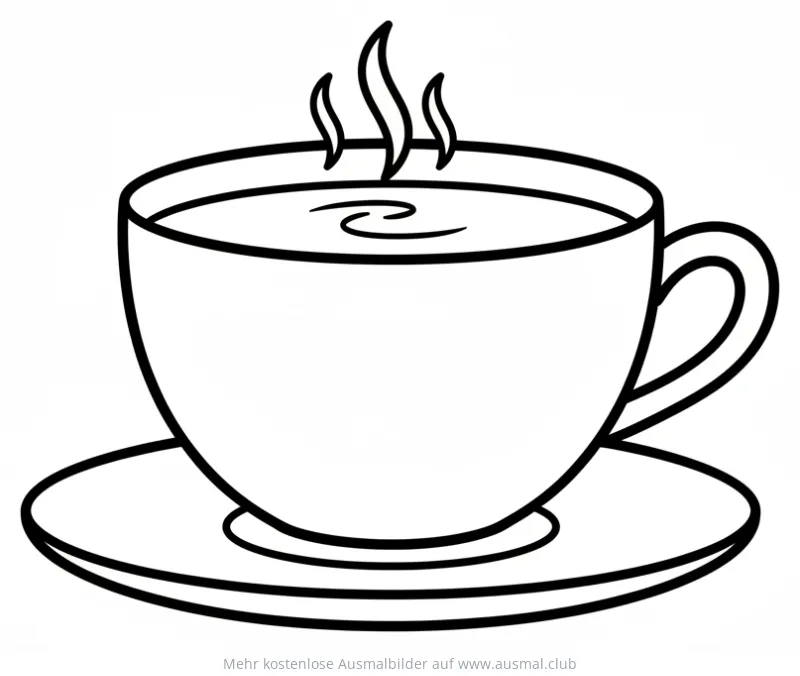 Tasse Tee mit Dampf Ausmalbild