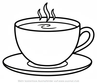 Tasse Tee mit Dampf Ausmalbild