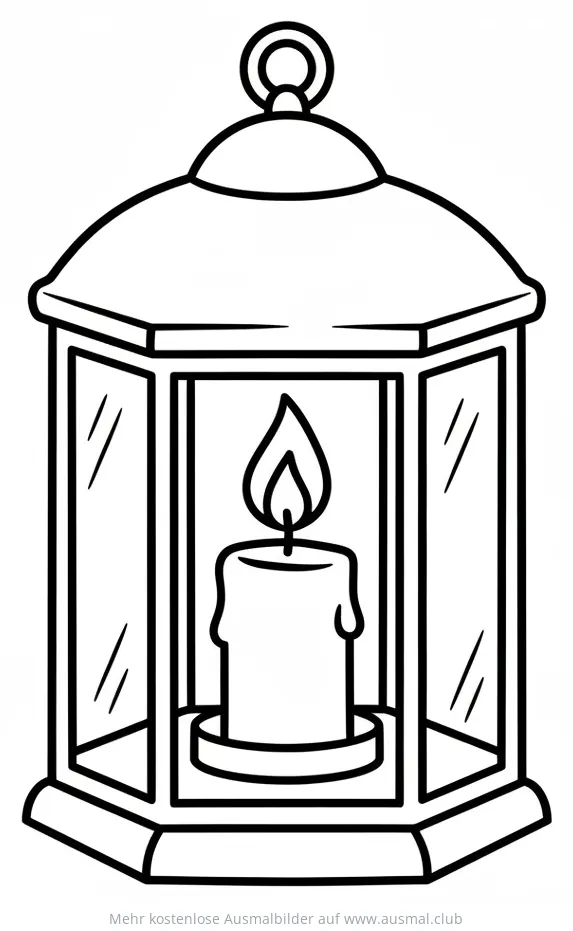 Laterne mit Kerze Ausmalbild