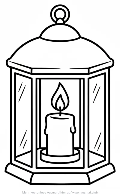 Laterne mit Kerze Ausmalbild