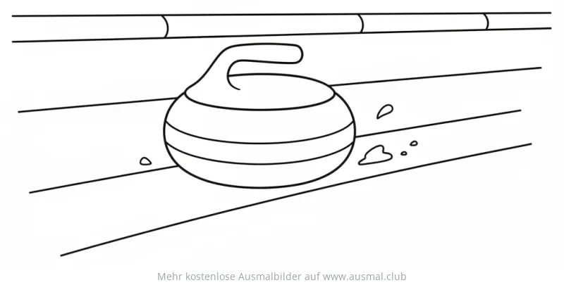 Curling Stein Ausmalbild auf Eis