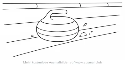 Curling Stein Ausmalbild auf Eis