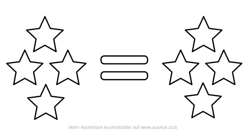 Gleichheitszeichen mit Sternen Ausmalbild