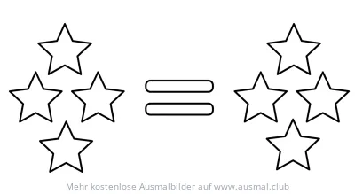 Gleichheitszeichen mit Sternen Ausmalbild