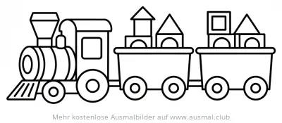 Spielzeug Zug mit Bauklötzen Ausmalbild