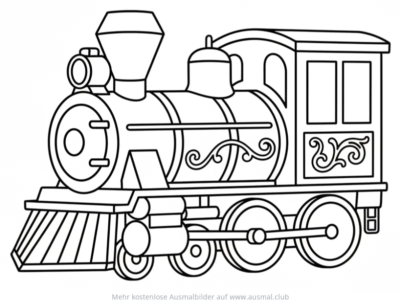 Vintage Dampflokomotive Ausmalbild