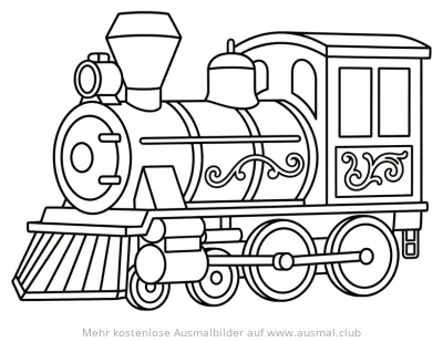 Vintage Dampflokomotive Ausmalbild