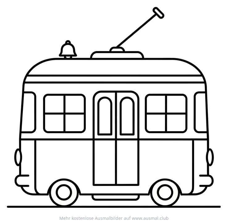 Straßenbahn Ausmalbild mit Glocke