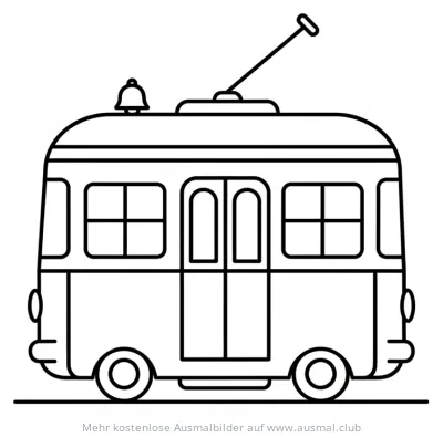 Straßenbahn Ausmalbild mit Glocke