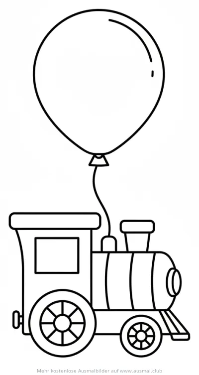 Zug mit Ballon Ausmalbild